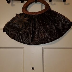 Oversized Clutch purse with decorative flower